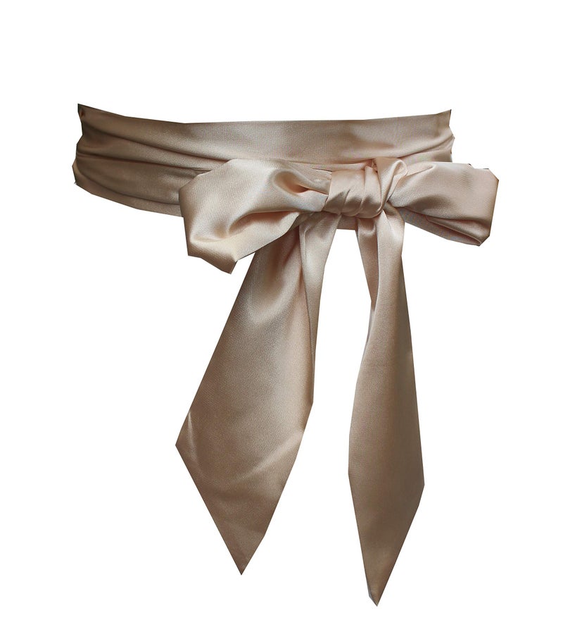 NANIA Wedding satin sash belt for special occasion dress bridal sash (Champagne) - Image 1